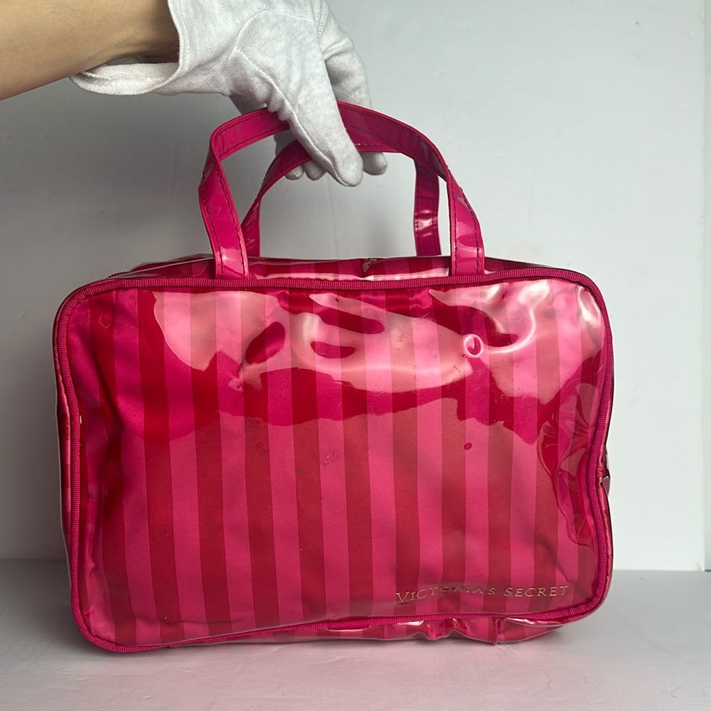 Victoria’s Secret Hot Pink Cosmetic Travel Case with Glossy Finish